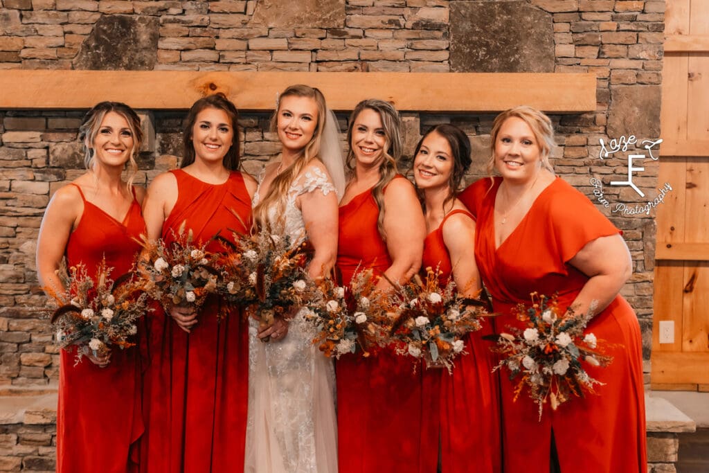 Bride and bridesmaids