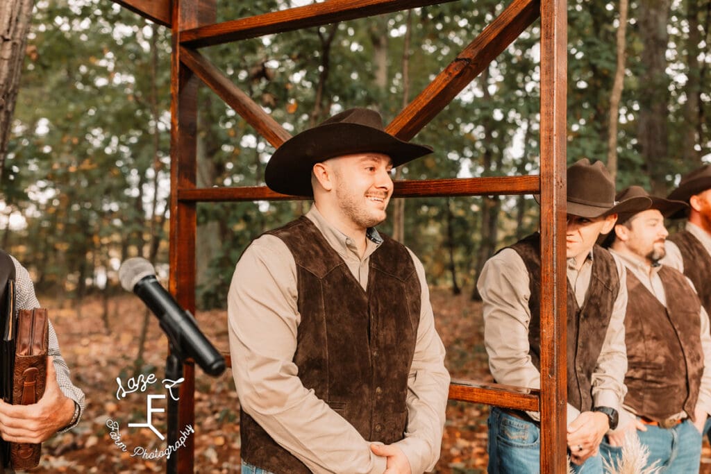 groom seeing bride the first time