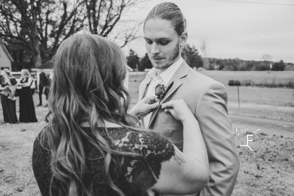 Hart Wedding groom being helped by mom