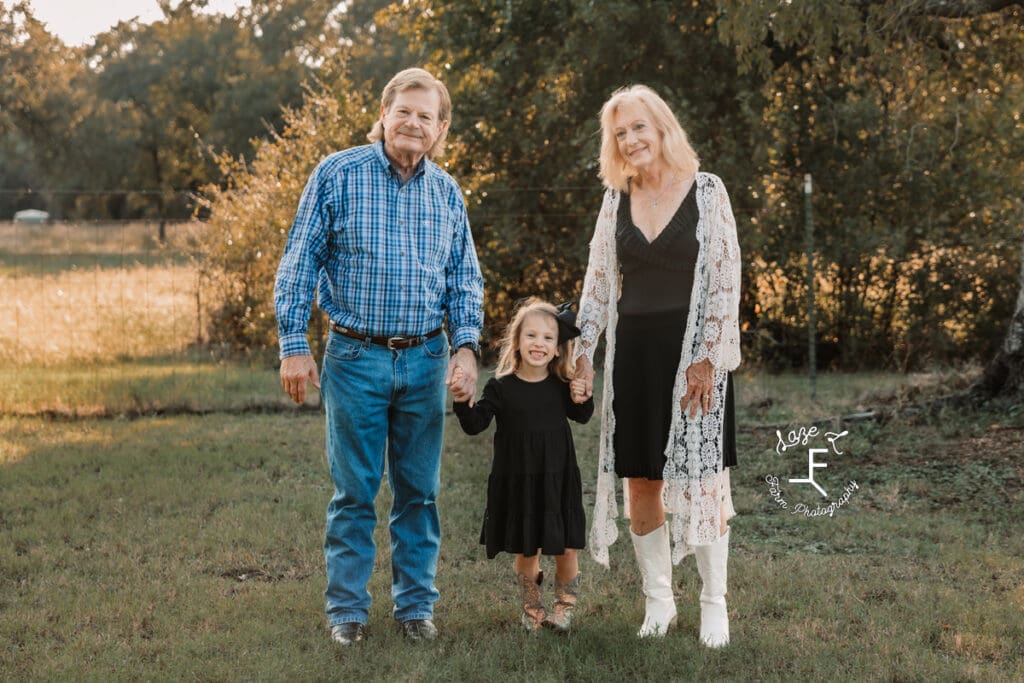 little girl with mom's side grandparents