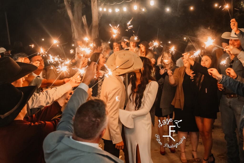 TX Wedding sparkler exit