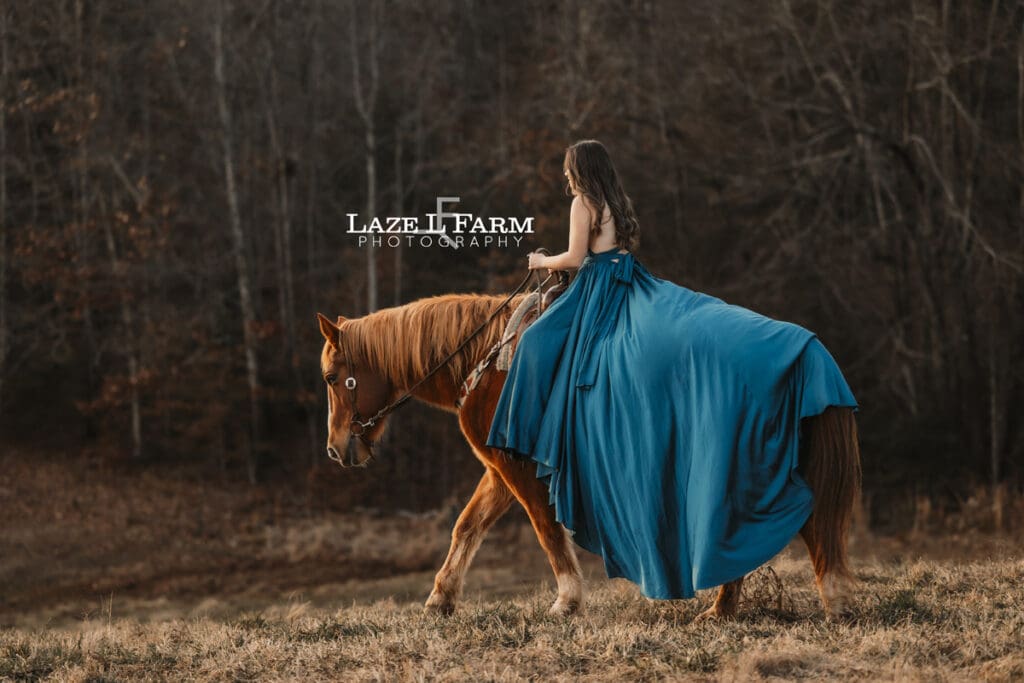 cowgirl wearing a parachute dress