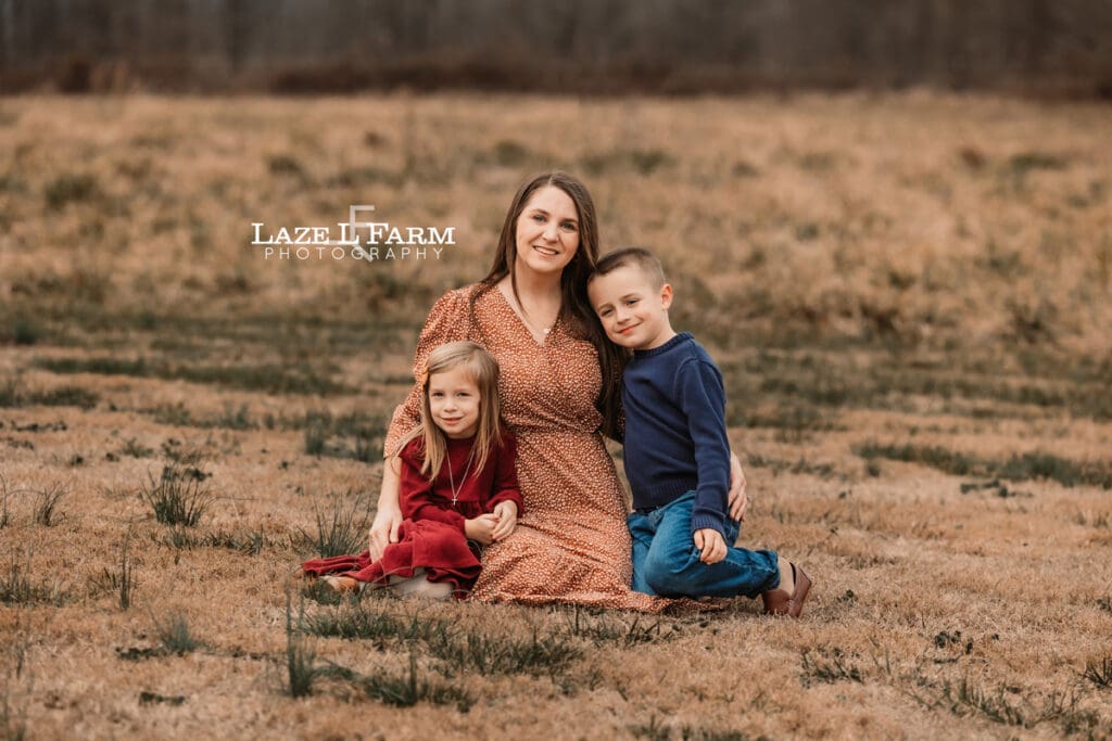mom with son and daughter