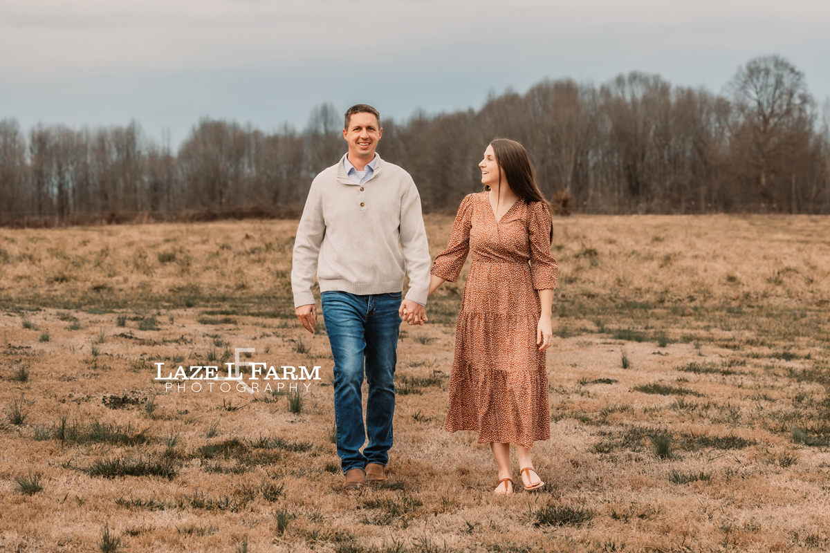 husband and wife walking holding hands