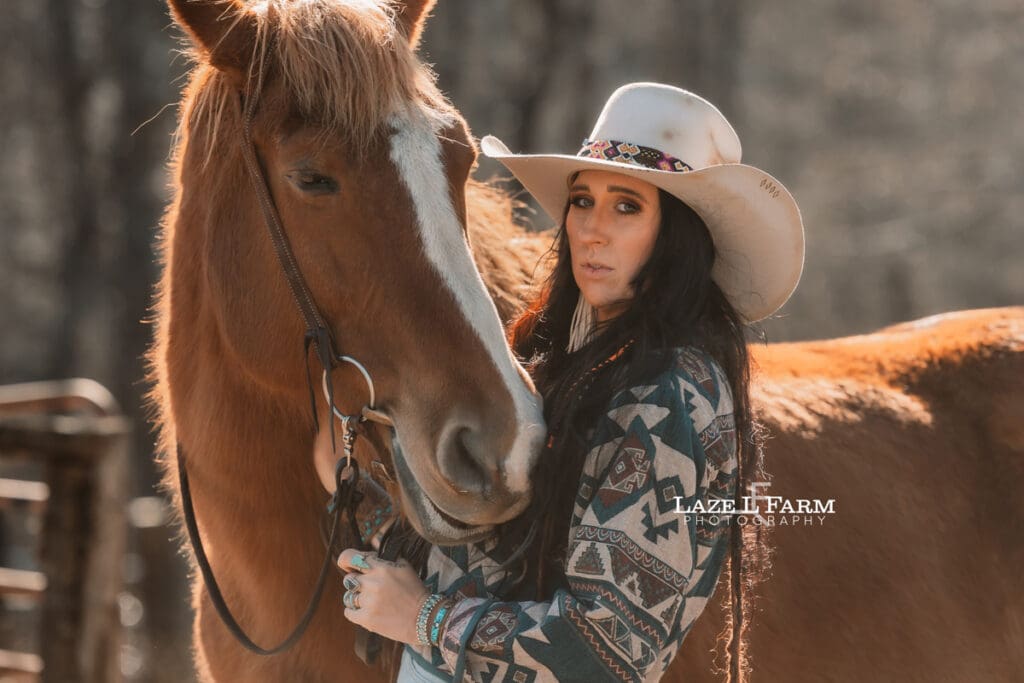 cowgirl with horse