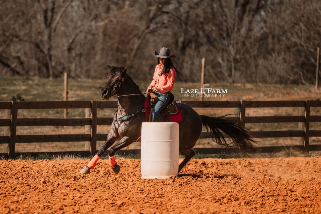 cowgirl running barrels