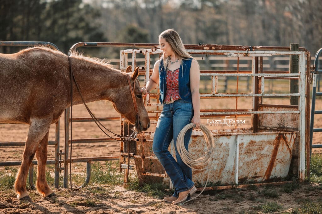 cowgirl and her horse