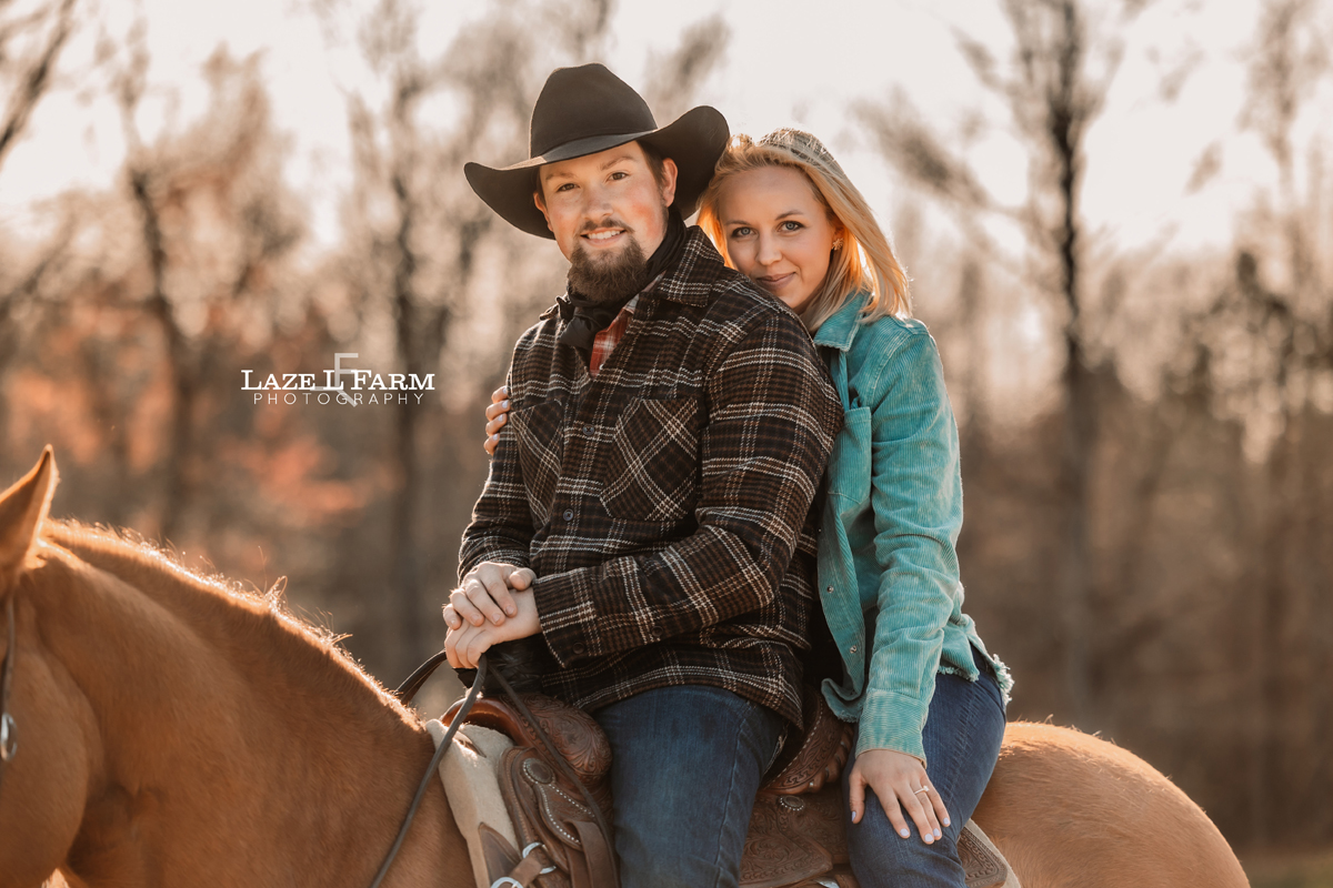 couple riding horses together
