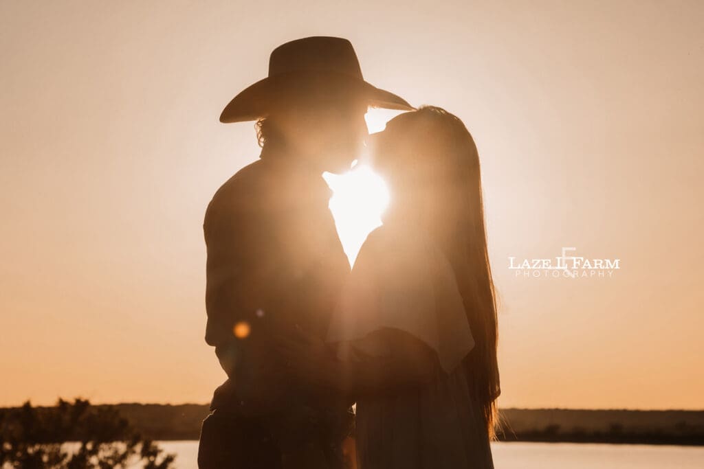 western couple kissing
