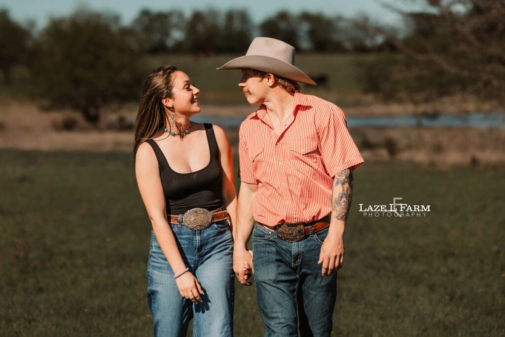 western couple holding hands