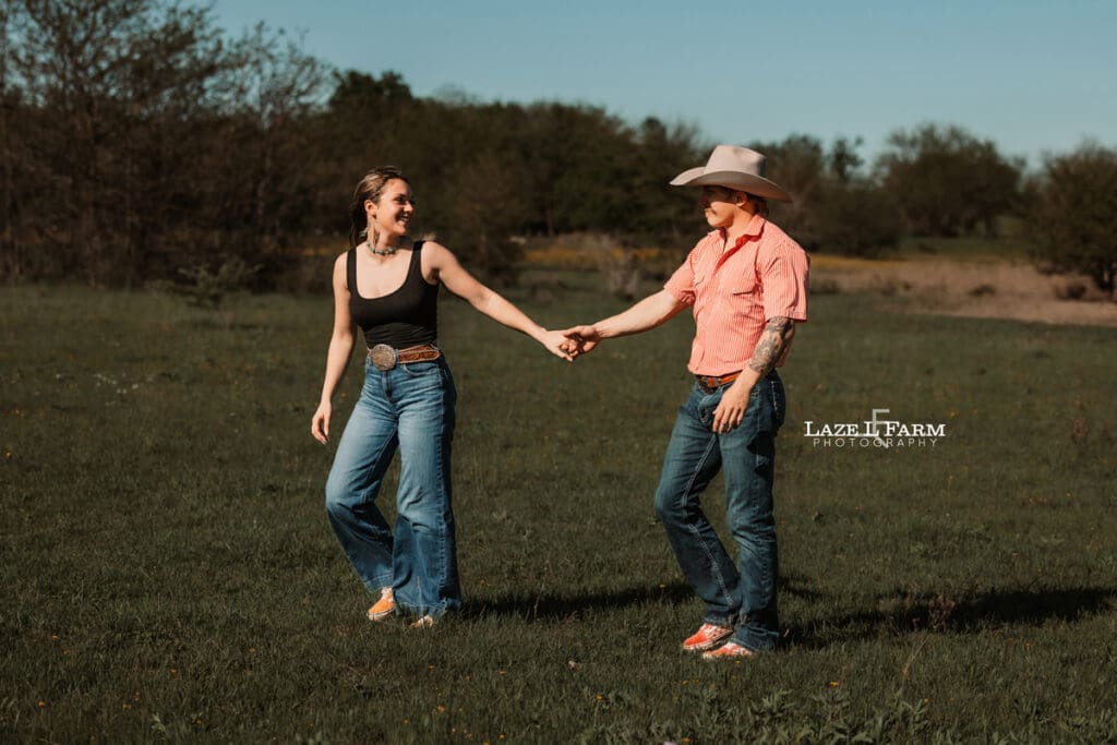 western couple holding hands