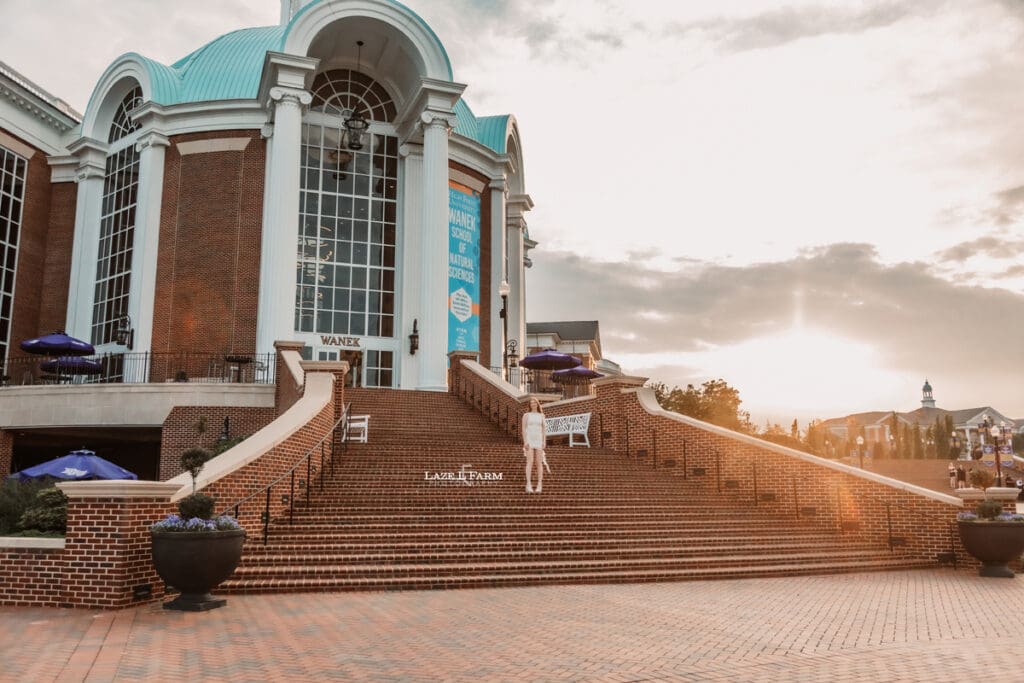 senior on college campus