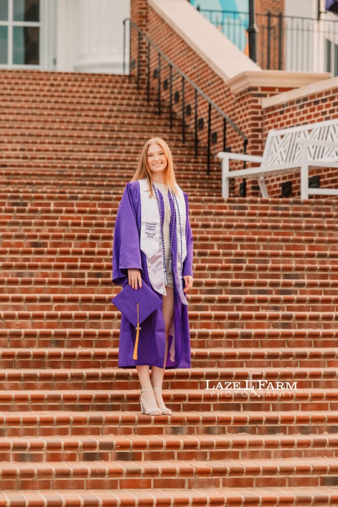 senior in cap and gown