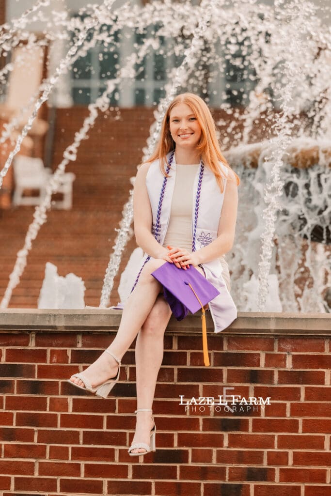 senior in cap and gown