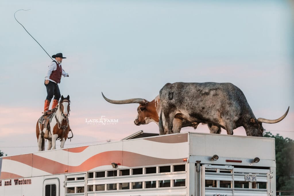 Intermission entertainment at the Cleveland Rodeo while Laze L Farm Photography takes pictures