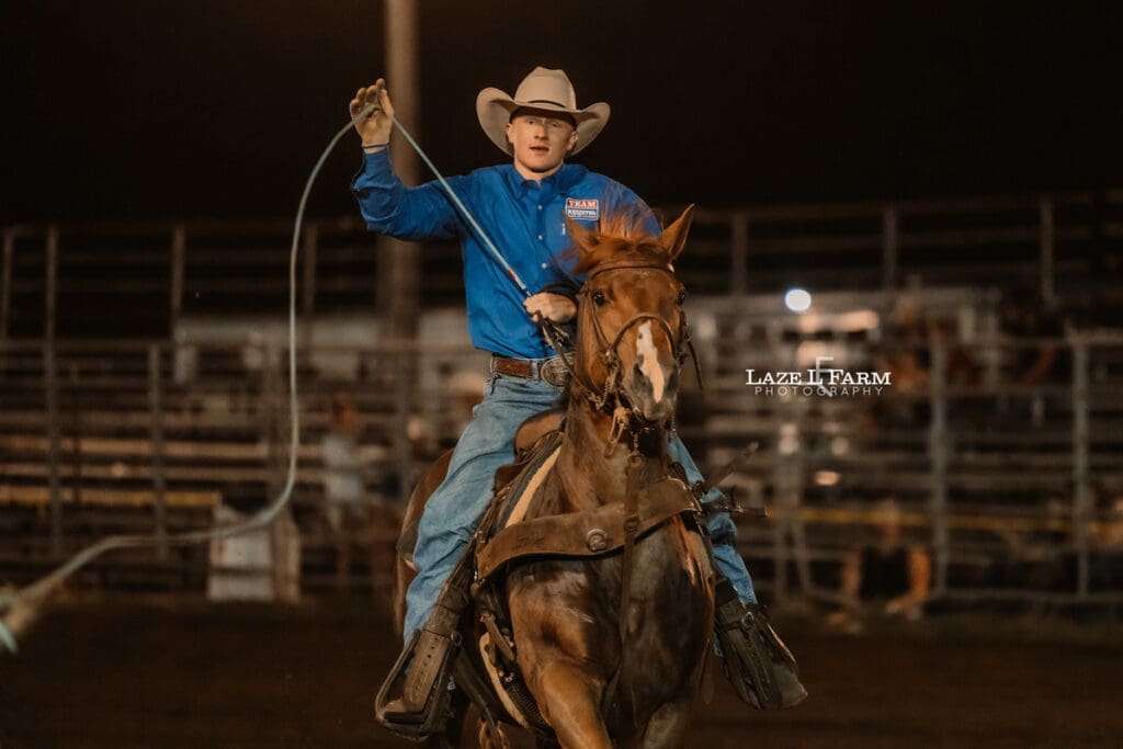 Team Roper at the Cleveland Rodeo with pictures by Laze L Farm Photography