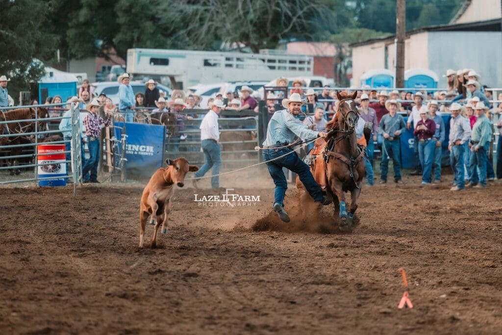 tie down roper at the Cleveland Rodeo with pictures by Laze L Farm Photography